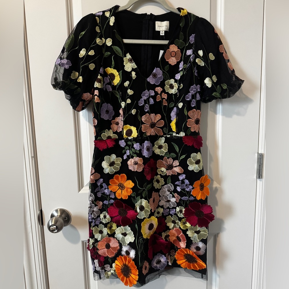 Adelyn Rae Black Floral Mini Dress